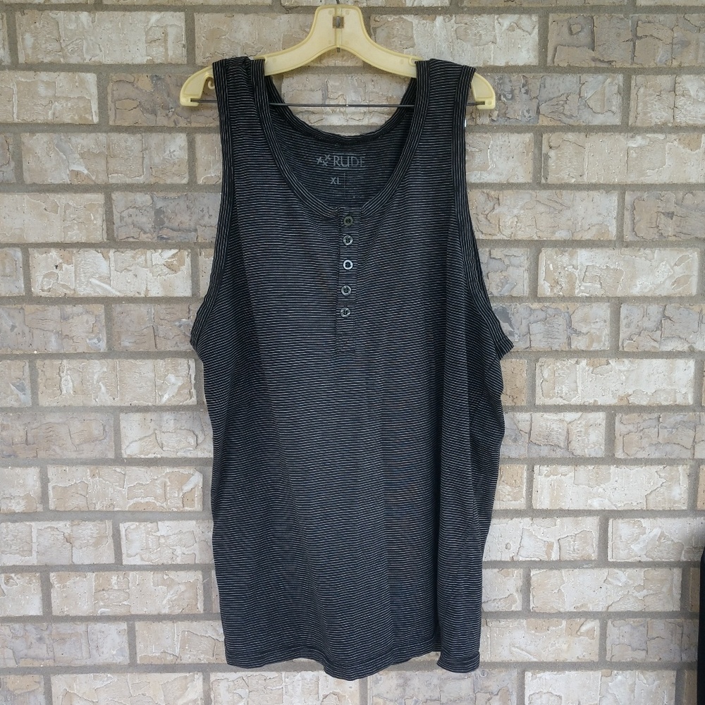 Rude men's striped tank size XL